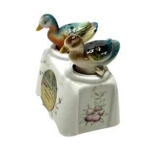 Vintage Nodder Duck Ceramic Salt and Pepper Shakers Richmond VA Japan